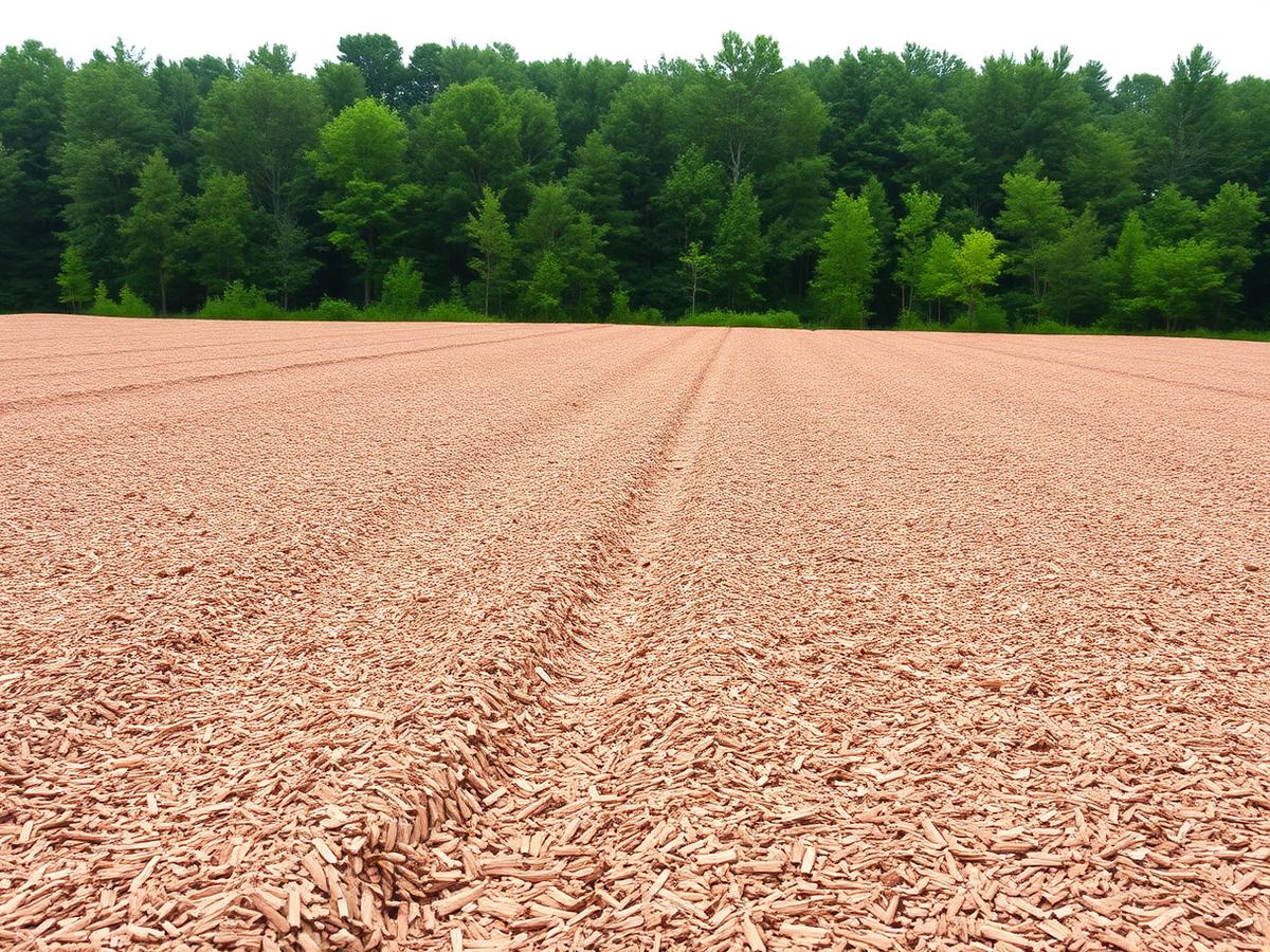 The same acreage after forestry mulching, covered in a clean wood-chip layer